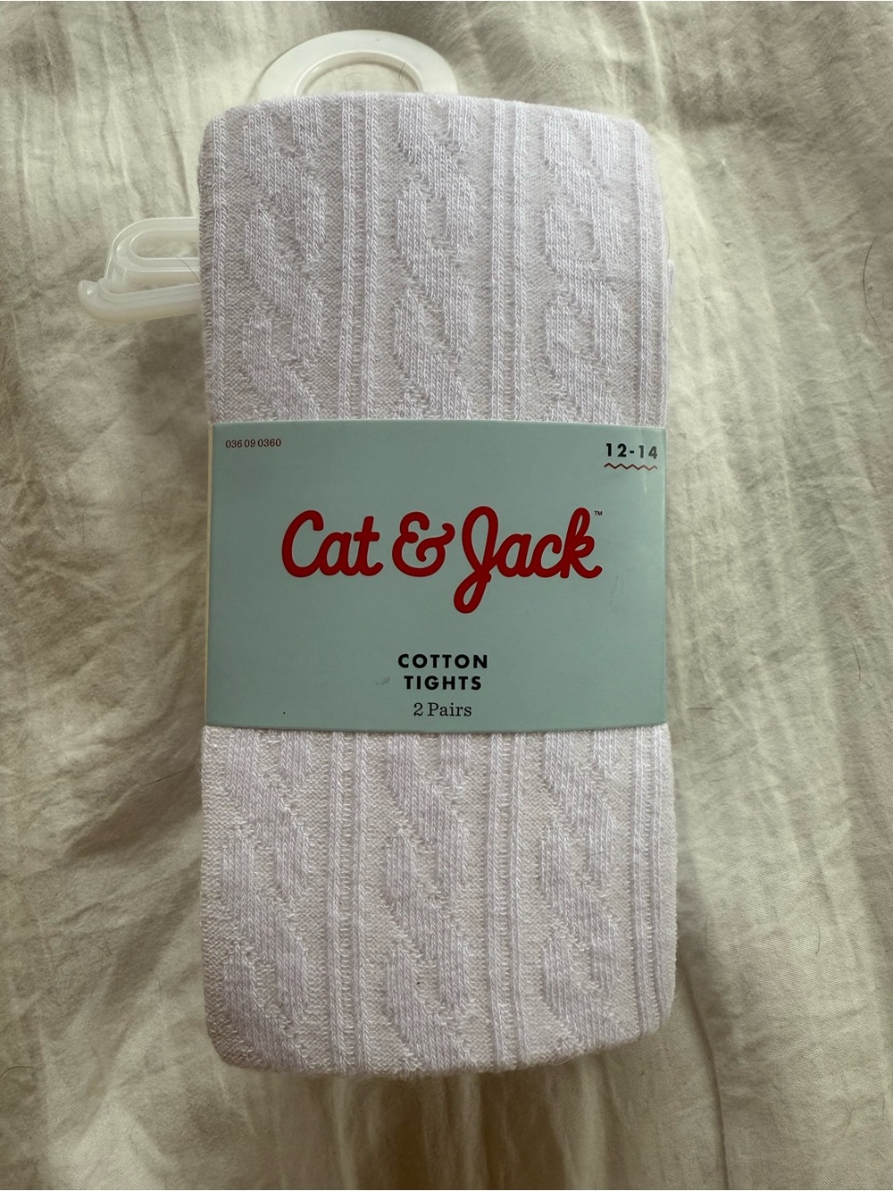 Cat and Jack White Knit Tights NWT